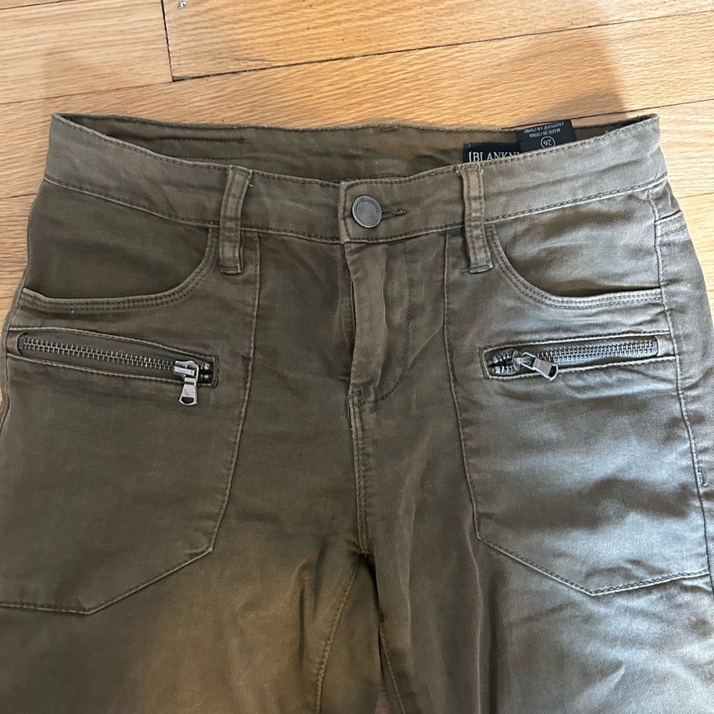 Blank NYC Khaki Pants with Zipper Details